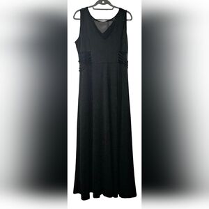 Long Black Slip Maxi Dress w/ Front Slit Plus Size - NWT